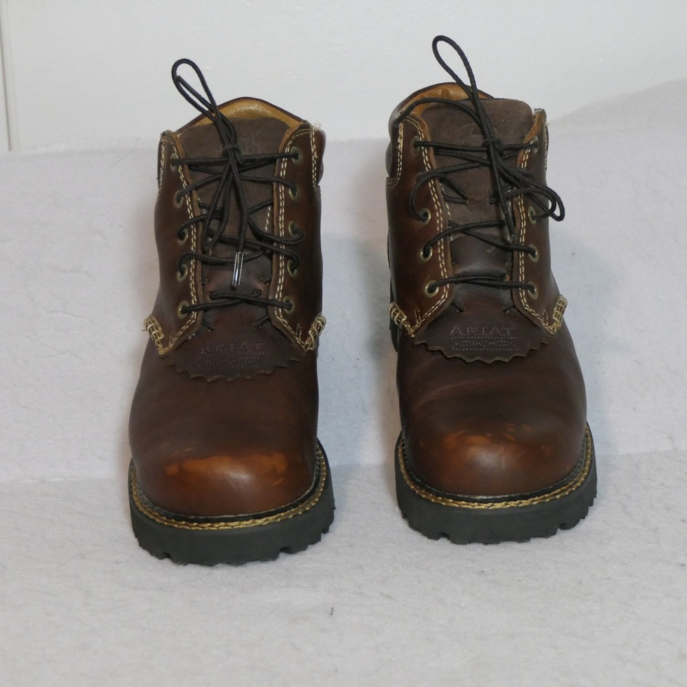 Ariat Womens 10001254 Canyon Boots 7.5B Brown Leather Kiltie Rugged Western